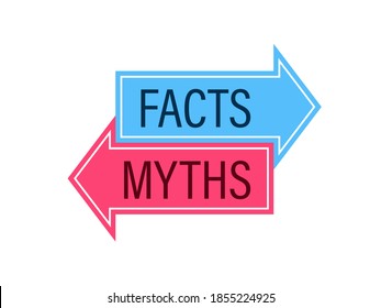 Facts vs Myths concept. icon. Clipart image isolated on white background.