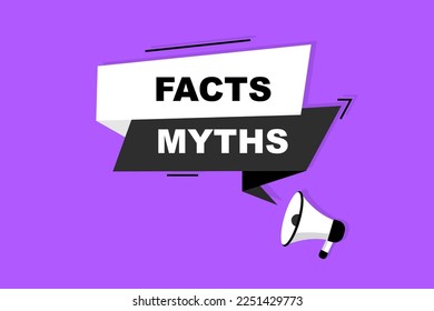 Facts vs myths. Concept of thorough fact-checking or easy compare evidence. Badges for marketing and advertising. Vector illustration