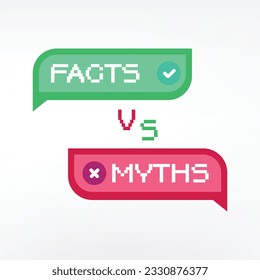 Facts VS myths. Concept of thorough fact-checking or easy comparison of evidence