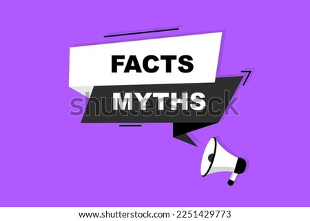Facts vs myths. Concept of thorough fact-checking or easy compare evidence. Badges for marketing and advertising. Vector illustration
