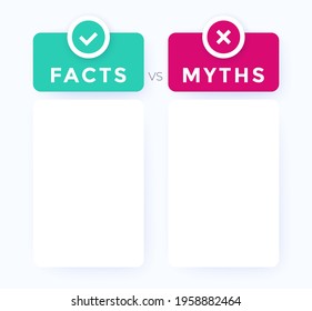 facts vs myths concept, vector design