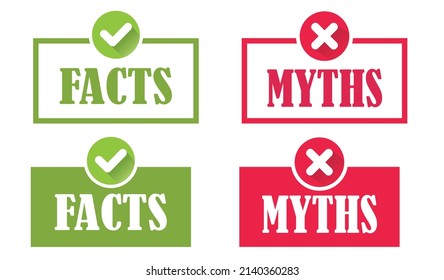 Facts vs myths concept, vector design, icon.