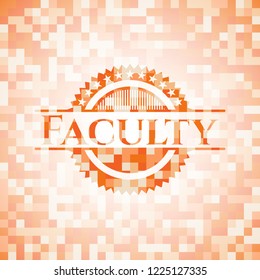 Faculty abstract orange mosaic emblem