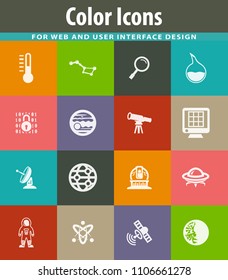 Faculty of astronomy vector icons for user interface design