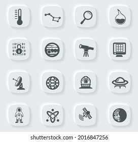 Faculty of astronomy vector icons for user interface design