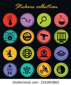 Faculty of astronomy vector icons for user interface design