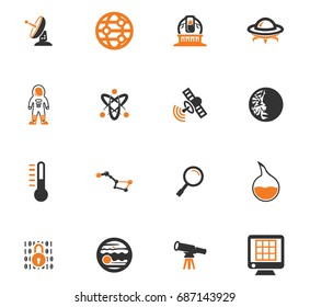 Faculty of astronomy vector icons for user interface design