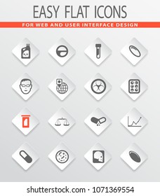 Faculty of biology flat vector icons for user interface design