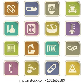 Faculty of biology vector icons for user interface design