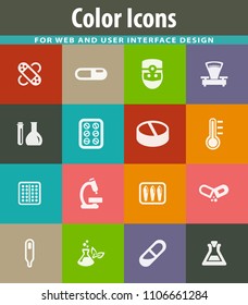 Faculty of biology vector icons for user interface design