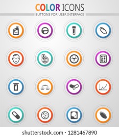 Faculty of biology vector icons for user interface design