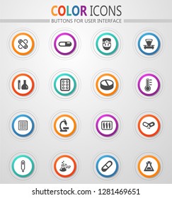 Faculty of biology vector icons for user interface design