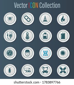 Faculty of biology vector icons for user interface design