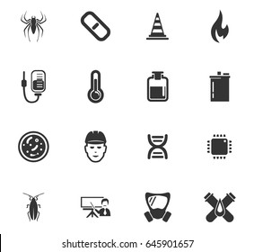 Faculty of biology vector icons for user interface design