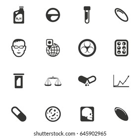 Faculty of biology vector icons for user interface design