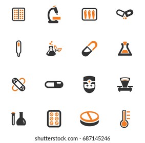 Faculty of biology vector icons for user interface design