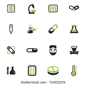 Faculty of biology vector icons for user interface design