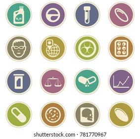 Faculty of biology vector icons for user interface design