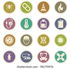 Faculty of biology vector icons for user interface design