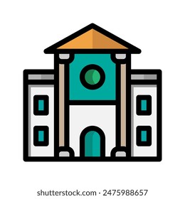 Faculty building color lineal icon. university, school, study, flat icons. Suitable for websites, UI and mobile apps.