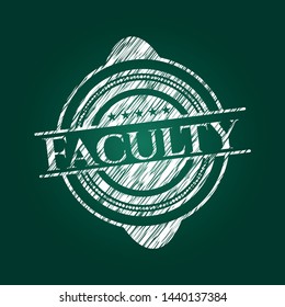Faculty chalkboard emblem. Vector Illustration. Detailed.