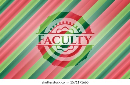 Faculty christmas colors emblem. Vector Illustration. Detailed.