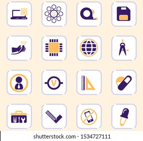 faculty of mechanics icon set for web sites and user interface