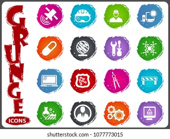 Faculty of mechanics vector icons for user interface design