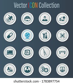 Iconos vectoriales de la Facultad de Mecánica para el diseño de la interfaz de usuario