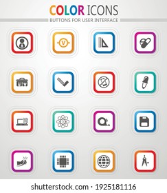 Faculty of mechanics vector icons for user interface design