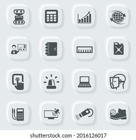Faculty of mechanics vector icons for user interface design