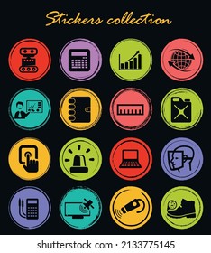 Faculty of mechanics vector icons for user interface design