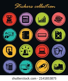 Faculty of mechanics vector icons for user interface design