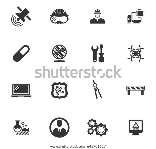 Faculty of mechanics vector icons for user\
interface design
