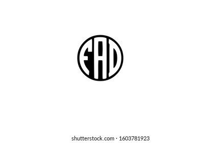 FAD abstract vector logo monogram template