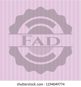 Fad badge with pink background