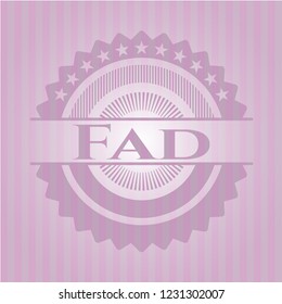 Fad badge with pink background