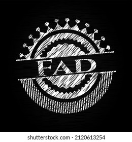 Fad chalk emblem, retro style, chalk or chalkboard texture. Vector Illustration. Detailed. 