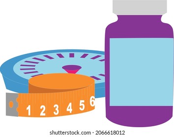 Fad Diet and Supplements (vector icon)