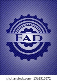 Fad emblem with denim high quality background