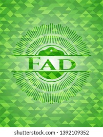 Fad green mosaic emblem. Vector Illustration. Detailed.