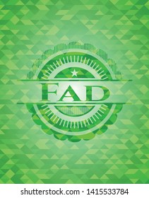 Fad green mosaic emblem. Vector Illustration. Detailed.