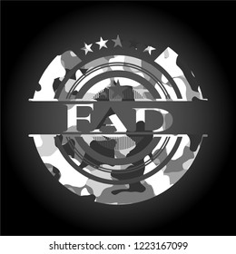 Fad grey camouflage emblem