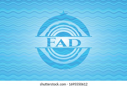 Fad light blue water badge background. Vector Illustration. Detailed.