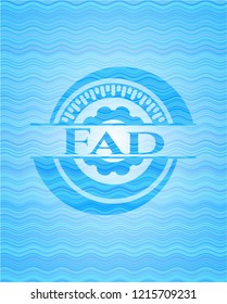 Fad light blue water emblem background.