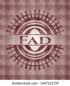 Fad red geometric emblem. Seamless.