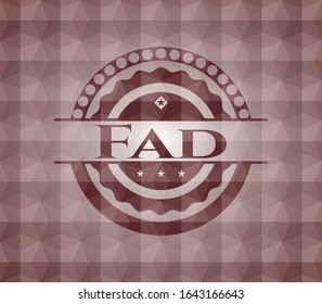 Fad red seamless badge with geometric pattern background.