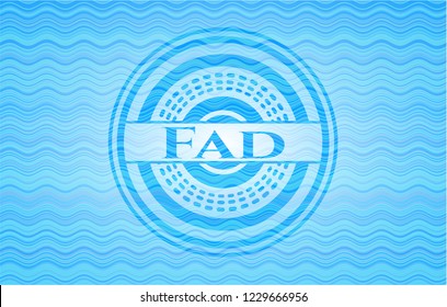 Fad sky blue water wave emblem.