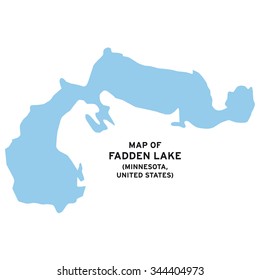 Fadden lake (Minnesota,United States) map vector