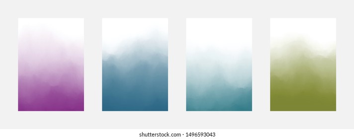 Fade Abstract Cover Set. Paint Design. Curve Texture. Modern Backdrop. Vector illustration